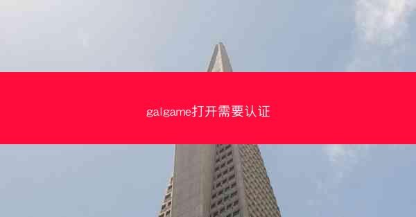 galgame打开需要认证