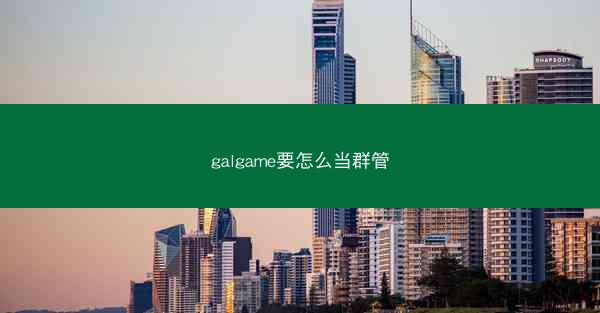 galgame要怎么当群管