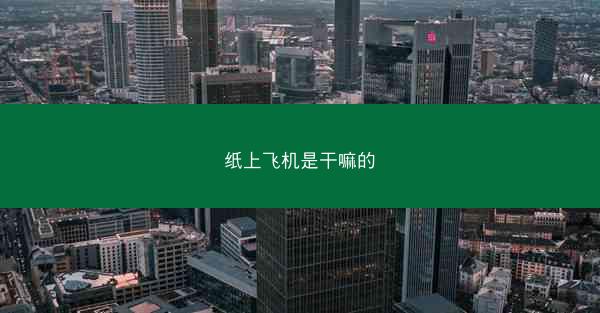 纸上飞机是干嘛的