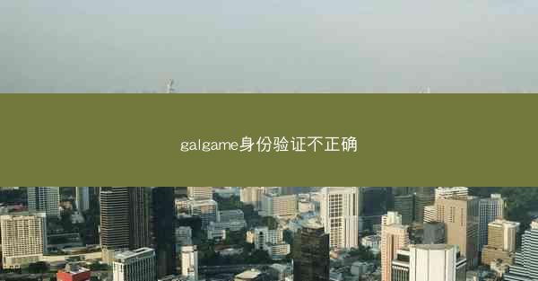 galgame身份验证不正确