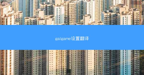 galgame设置翻译