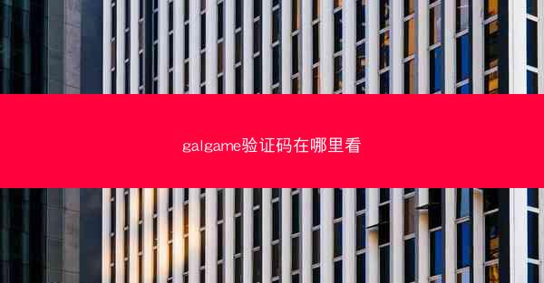 galgame验证码在哪里看