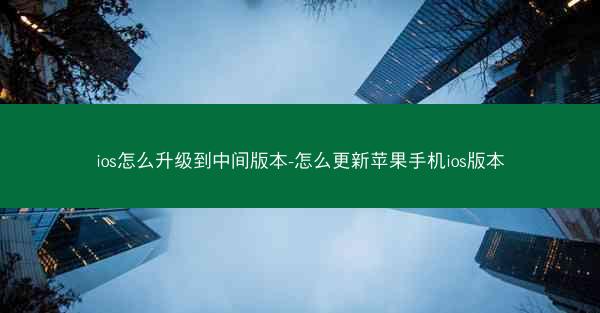 ios怎么升级到中间版本-怎么更新苹果手机ios版本