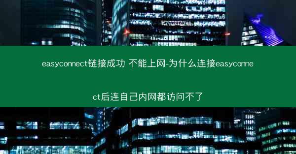 easyconnect链接成功 不能上网-为什么连接easyconnect后连自己内网都访问不了