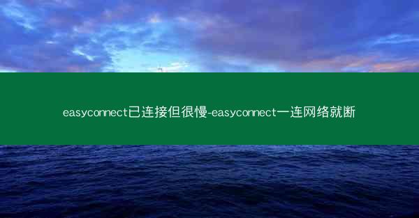 easyconnect已连接但很慢-easyconnect一连网络就断