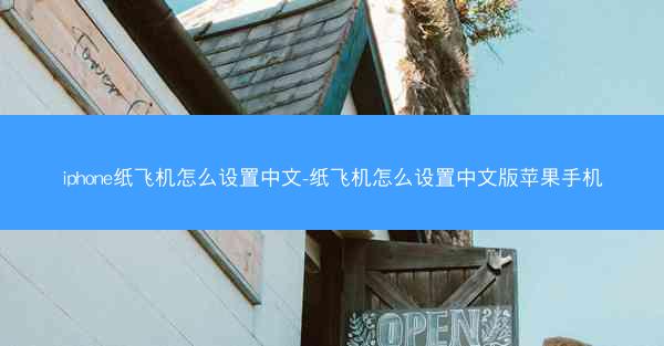 iphone纸飞机怎么设置中文-纸飞机怎么设置中文版苹果手机